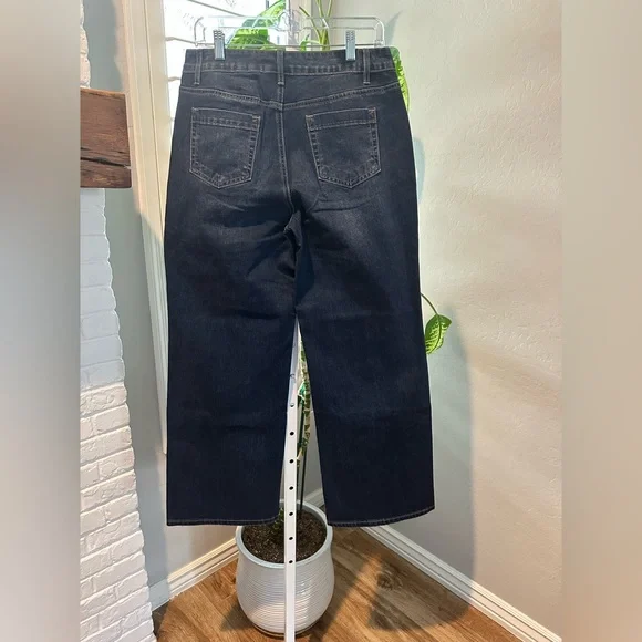 Flamingals Wash Seam Front Mid Rise Straight Leg Jeans Size Large NWT - Picture 12 of 13